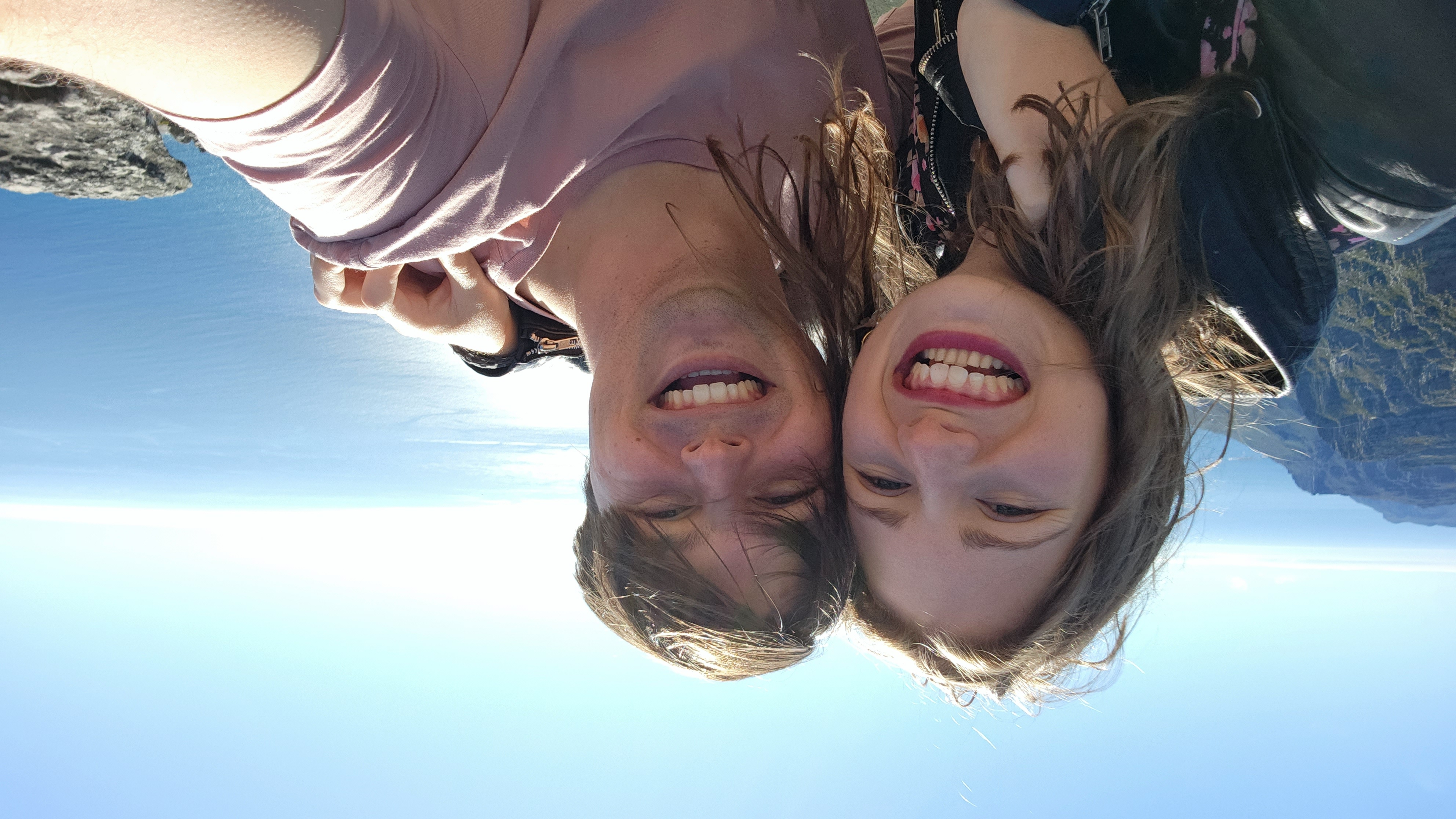 FC and Jessica smiling on top of Table Mountain for Jessica's birthday.